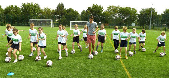 Boro defender George Friend puts Academy pupils through their paces