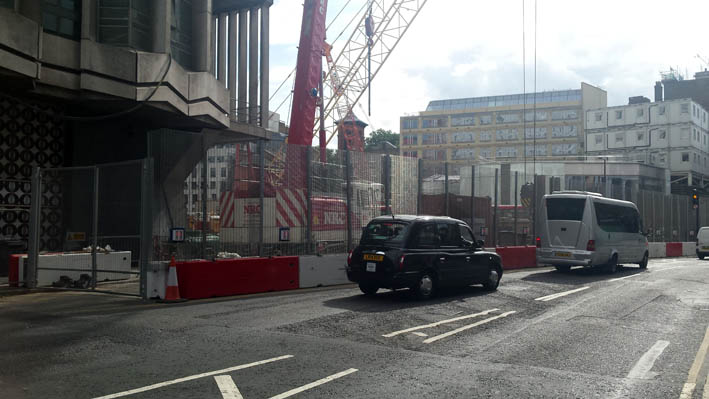 MultiFence hoarding around Tube construction works Tube Station Fencing