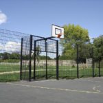 Recessed Goal with Basketball Over Panel